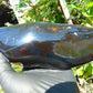 614 Gr Full Polished 20x9x4 cm Indonesia Black Blue Amber for Healing ML55