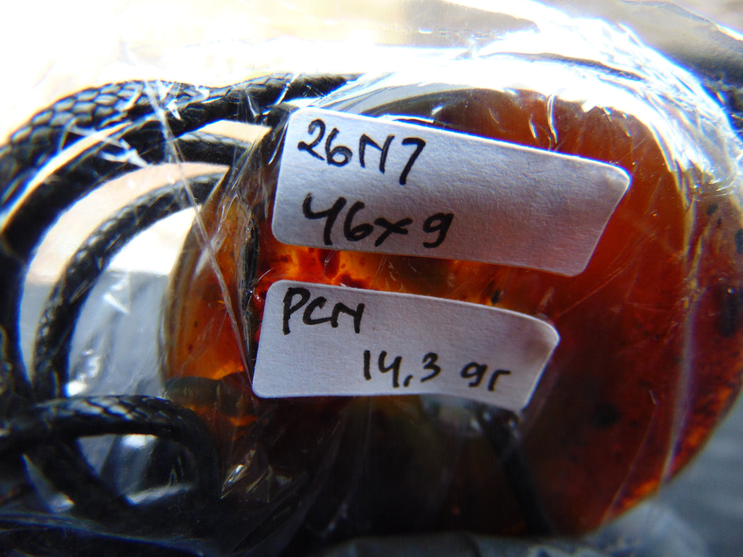 14.3 gr Donut Pendant 46x9 mm Indonesian Blue Amber for Healing 26N7