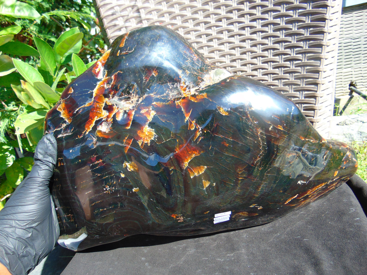 3901 Gr Full Polished 45x26x9 cm Indonesian Dark Blue Amber for Healing AR108