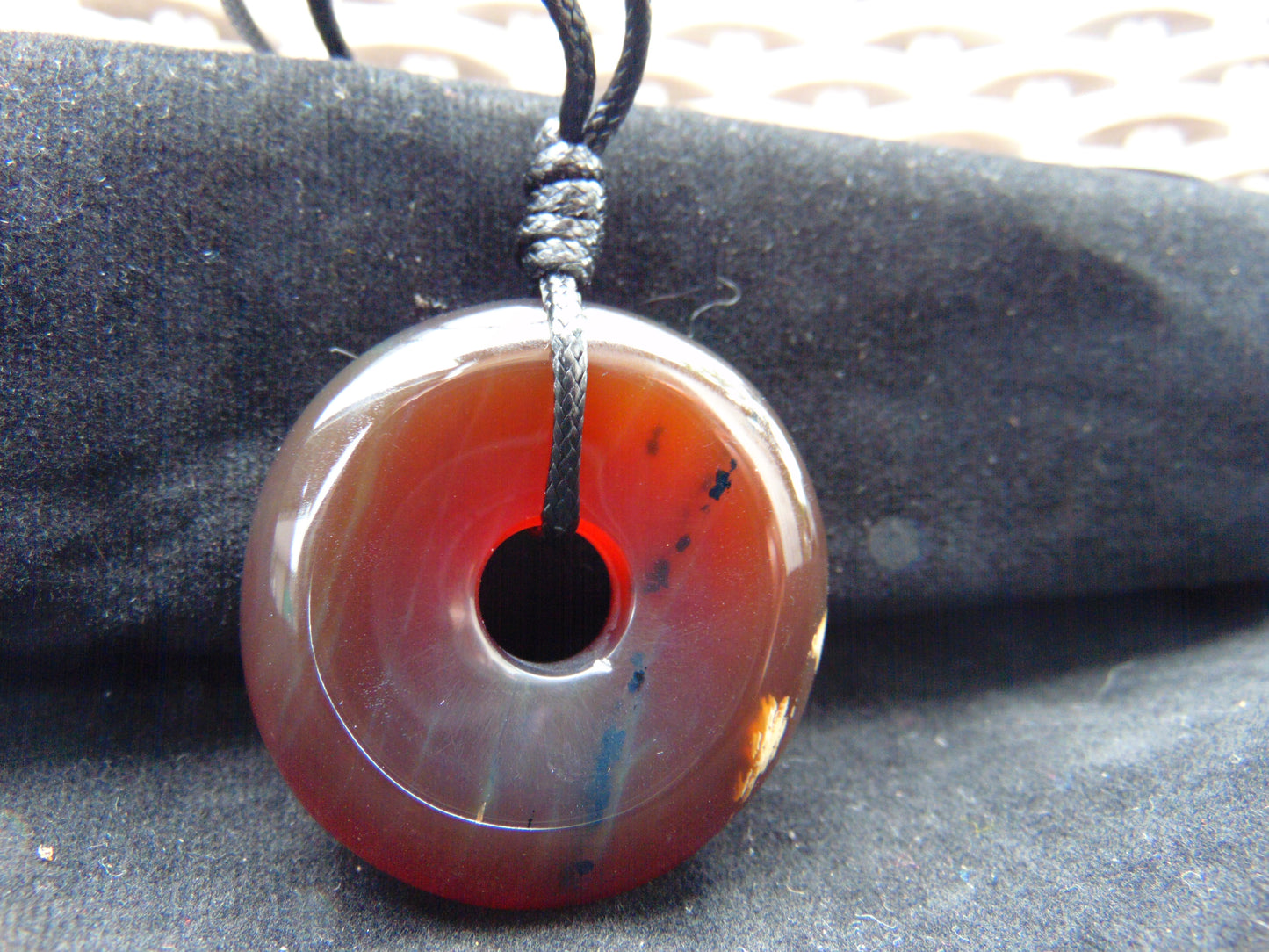 13 gr Donut Pendant Indonesian Red Amber for Healing 26Y45