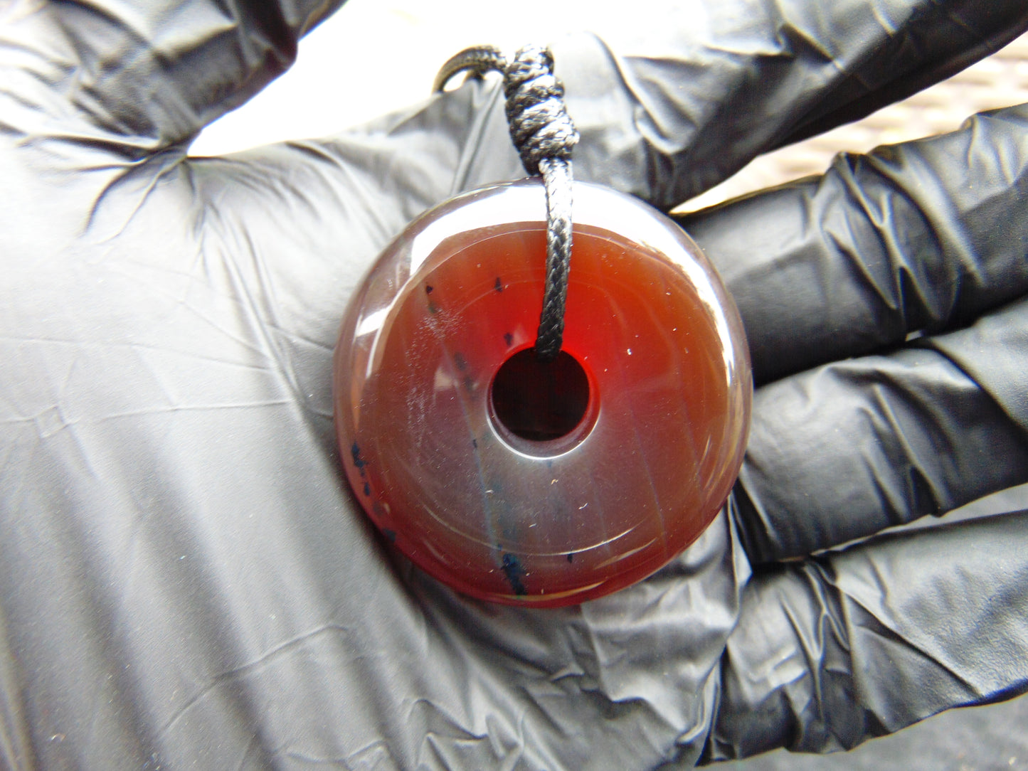 13 gr Donut Pendant Indonesian Red Amber for Healing 26Y45