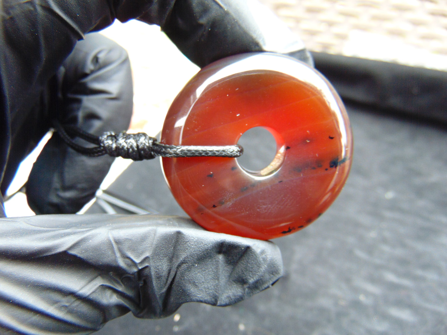 13 gr Donut Pendant Indonesian Red Amber for Healing 26Y45