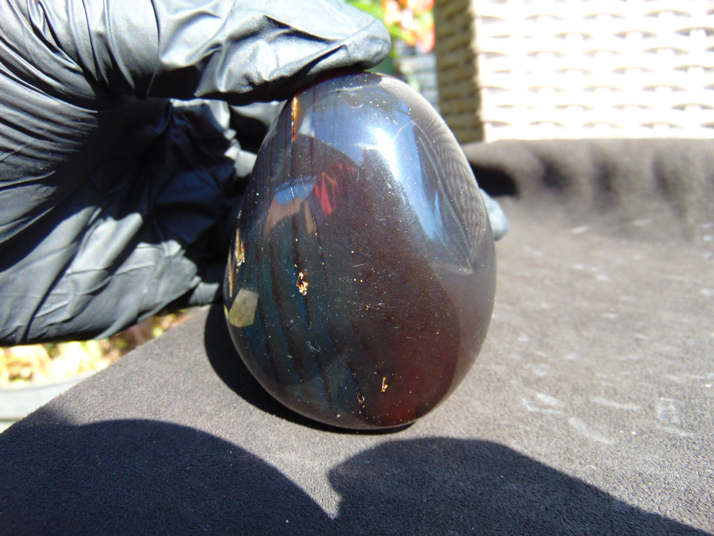 100 Gr Full Polished 77x57x39 mm Indonesia Dark Purple Blue Amber for Healing A831