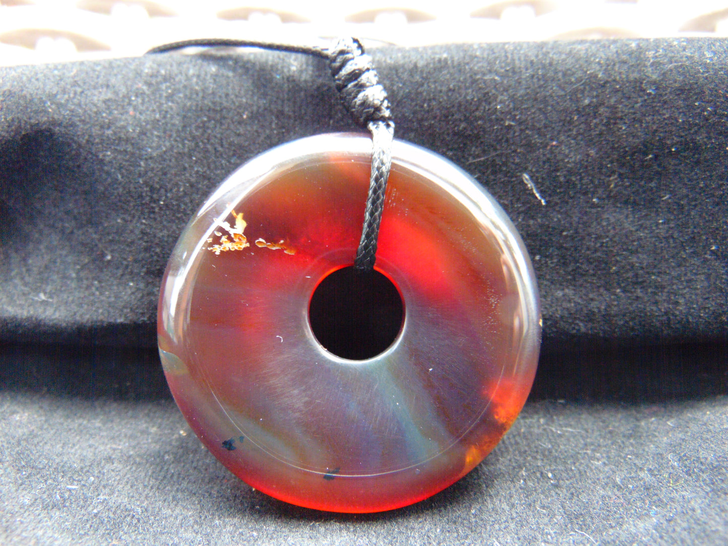 13 gr Donut Pendant Indonesian Blue Amber for Healing 26Y36
