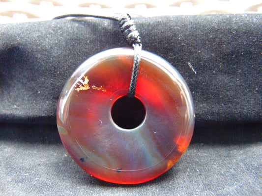 13 gr Donut Pendant Indonesian Blue Amber for Healing 26Y36