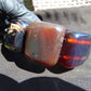 154 gr 7 Square Beads Bangle Indonesian Red Purple Amber for Healing FBK4