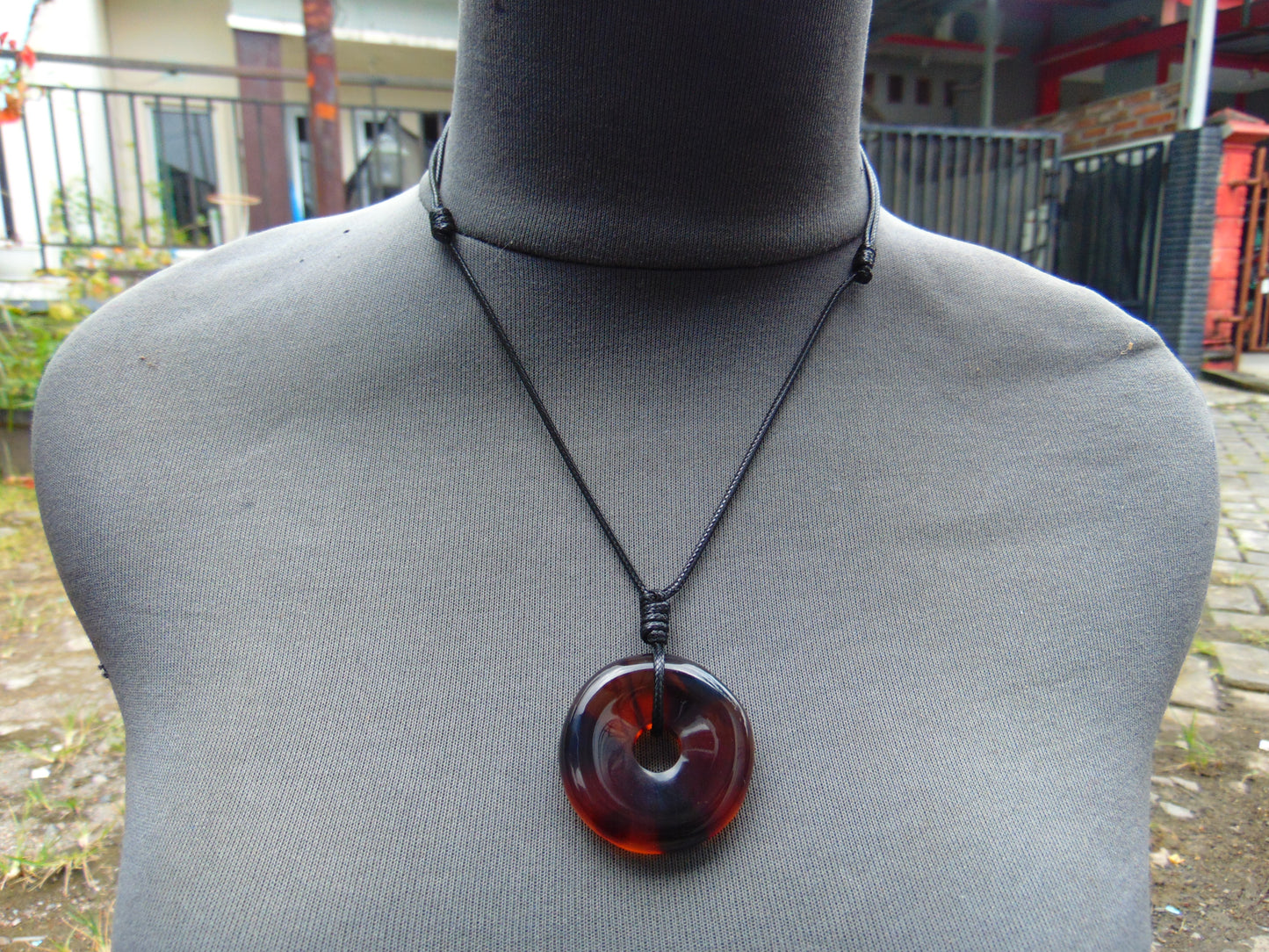 9.8 gr Donut Pendant Indonesian Blue Amber for Healing 26N4