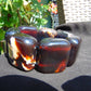 135 gr 7 Square Beads Bangle Indonesian Blue Black Amber for Healing FBK2