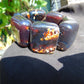 135 gr 7 Square Beads Bangle Indonesian Blue Black Amber for Healing FBK2