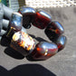 135 gr 7 Square Beads Bangle Indonesian Blue Black Amber for Healing FBK2