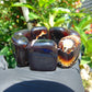 135 gr 7 Square Beads Bangle Indonesian Blue Black Amber for Healing FBK2