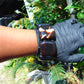 135 gr 7 Square Beads Bangle Indonesian Blue Black Amber for Healing FBK2