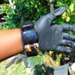 135 gr 7 Square Beads Bangle Indonesian Blue Black Amber for Healing FBK2