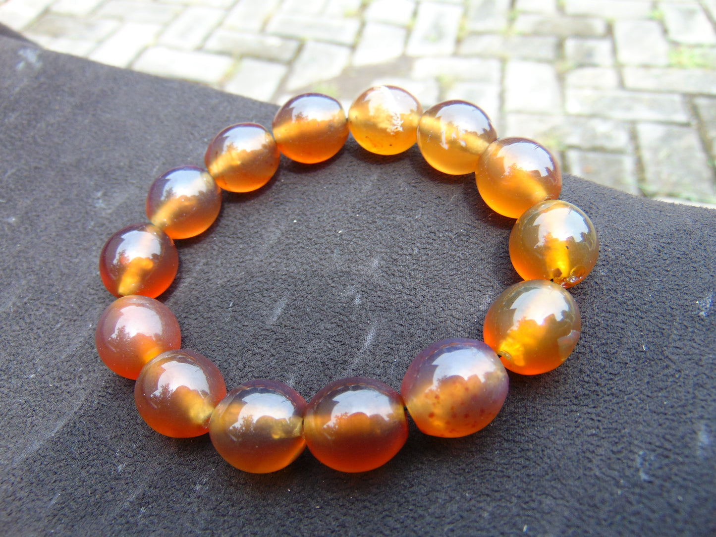 21 gram 14 Beads Mala Bracelet Indonesian amber 13x16 mm for Healing A14G57