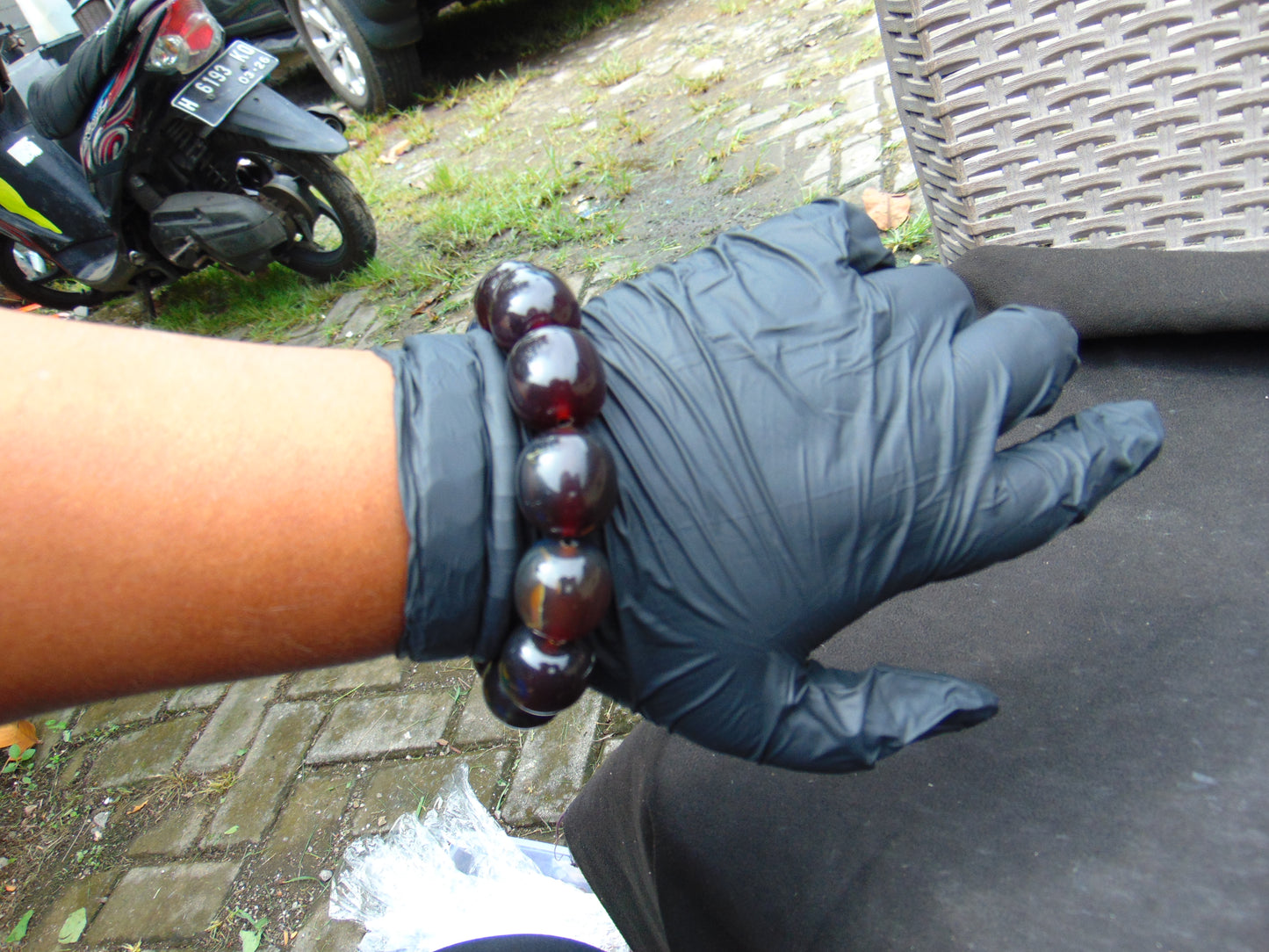 47 gram 12 Beads Mala Bracelet Indonesian Cherry Red amber 18x20 mm for Healing A12G70