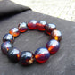 47 gram 12 Beads Mala Bracelet Indonesian Blue amber 18x20 mm for Healing A12G72