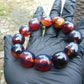 47 gram 12 Beads Mala Bracelet Indonesian Blue amber 18x20 mm for Healing A12G72