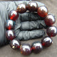 47 gram 12 Beads Mala Bracelet Indonesian Cherry Red Amber 18x20 mm for Healing A12G65