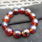 47 gram 12 Beads Mala Bracelet Indonesian Blue amber 18x20 mm for Healing A12G73