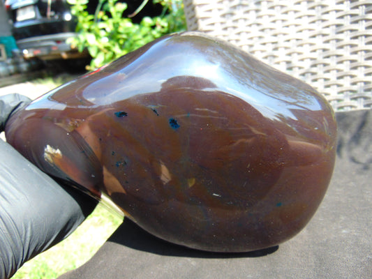 1399 gram full polished 23x16x10 cm Indonesian Dark Red Amber for Healing ST104
