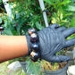 99 gram 10 Beads Mala Bracelet Indonesian Black Blue Amber 25 mm for Healing FRB41