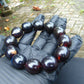 47 gram 12 Beads Mala Bracelet Indonesian Blue Black Cherry Red amber 18x20 mm for Healing A12G66