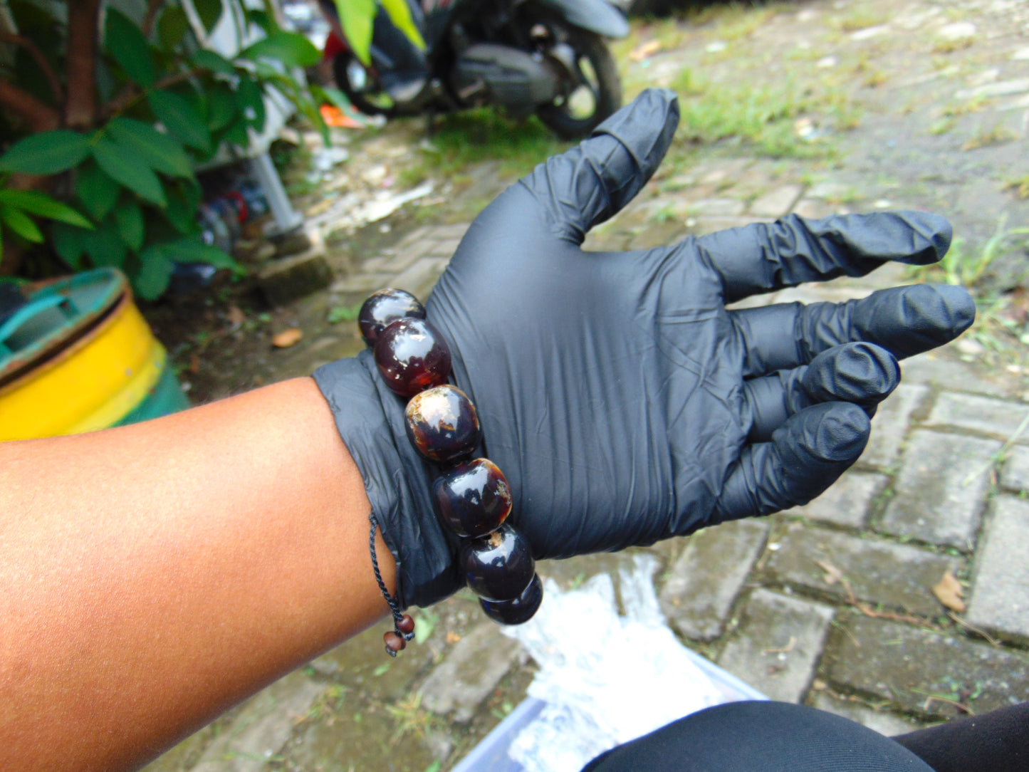 47 gram 12 Beads Mala Bracelet Indonesian amber 18x20 mm for Healing A12G68