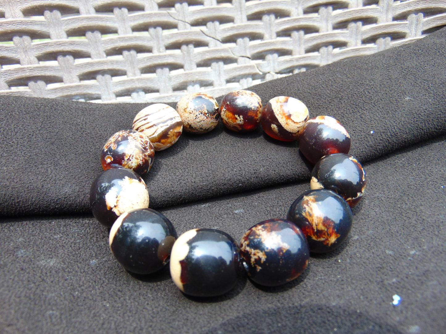 50 gram 12 Beads Mala Bracelet Indonesian amber 18x20 mm for Healing A12G64