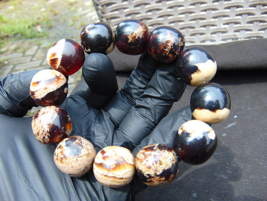 50 gram 12 Beads Mala Bracelet Indonesian amber 18x20 mm for Healing A12G64