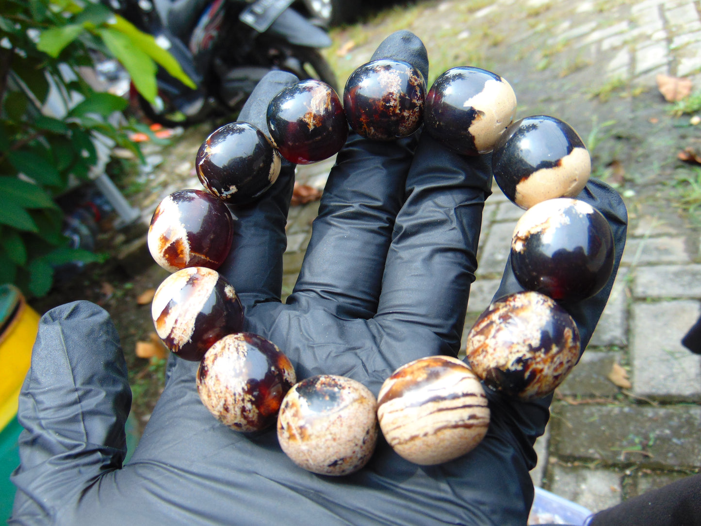 50 gram 12 Beads Mala Bracelet Indonesian amber 18x20 mm for Healing A12G64