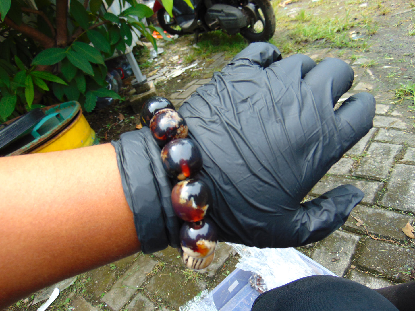 50 gram 12 Beads Mala Bracelet Indonesian amber 18x20 mm for Healing A12G64