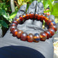 19 gram 23 Small Beads Bracelet Indonesian Red Blue Amber for Healing A669