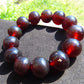 43 gram 13 Beads Mala Bracelet Indonesian Cherry Red Amber 18 mm for Healing G18B2