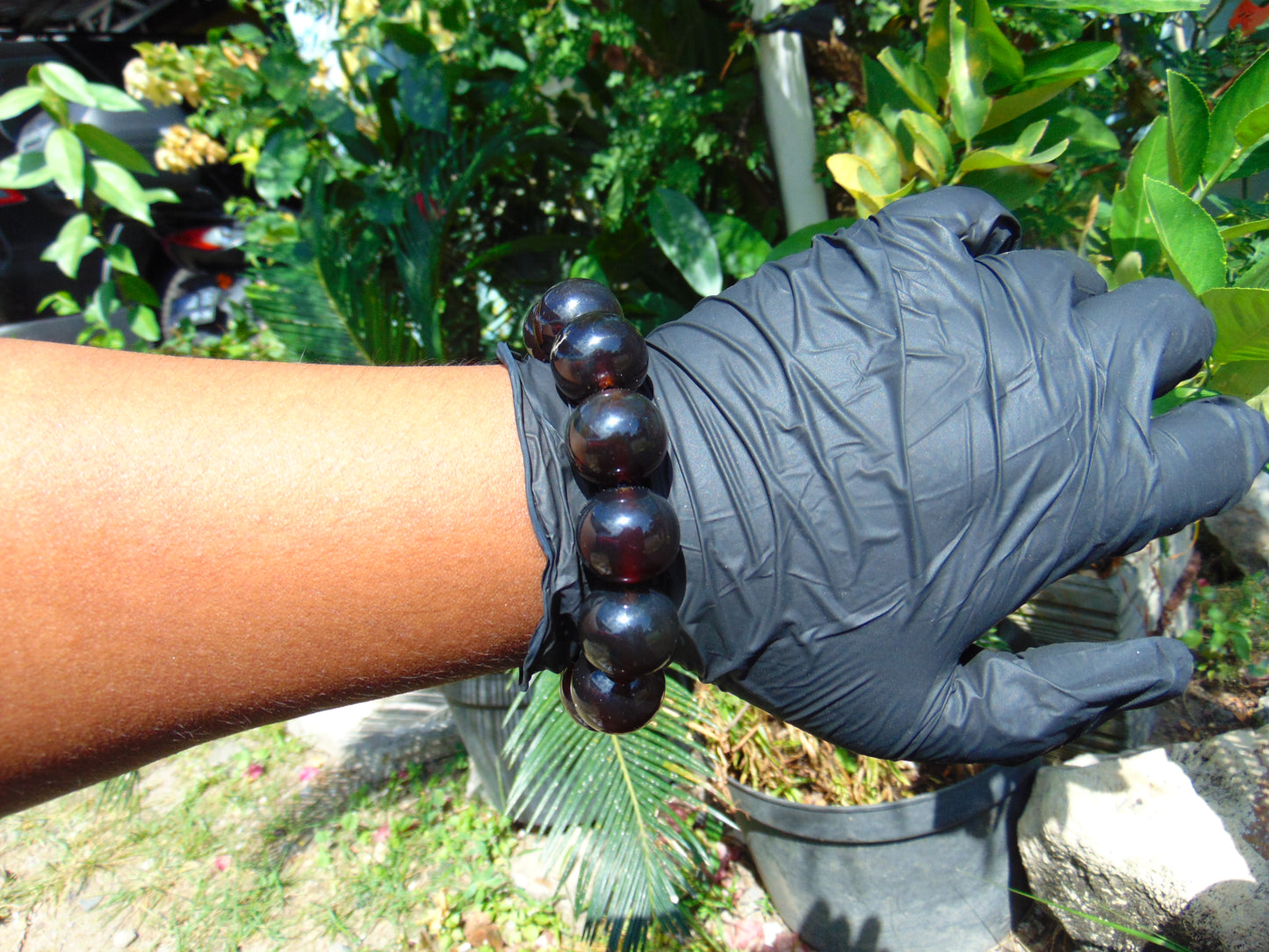 43 gram 13 Beads Mala Bracelet Indonesian Cherry Red Amber 18 mm for Healing G18B2