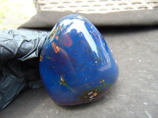 243 gr full polished 94x81x55 mm Indonesia Blue Amber for Healing ML90