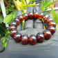 19 Gram 18 small Beads Bracelet Indonesian Cherry Red Amber 12 mm for Healing FRB28