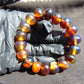 20 Gram 18 small Beads Bracelet Indonesian Yellow Blue Amber 12 mm for Healing FRB29
