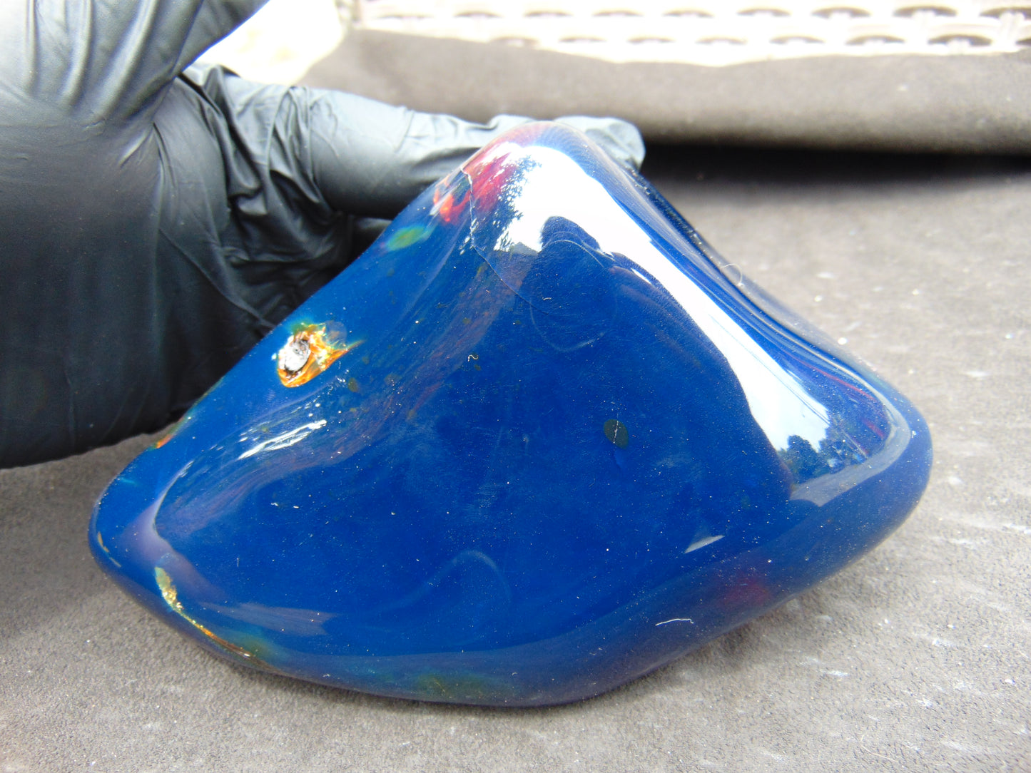 478 gr full polished 12x10x7 cm Indonesia Blue Amber for Healing AR153