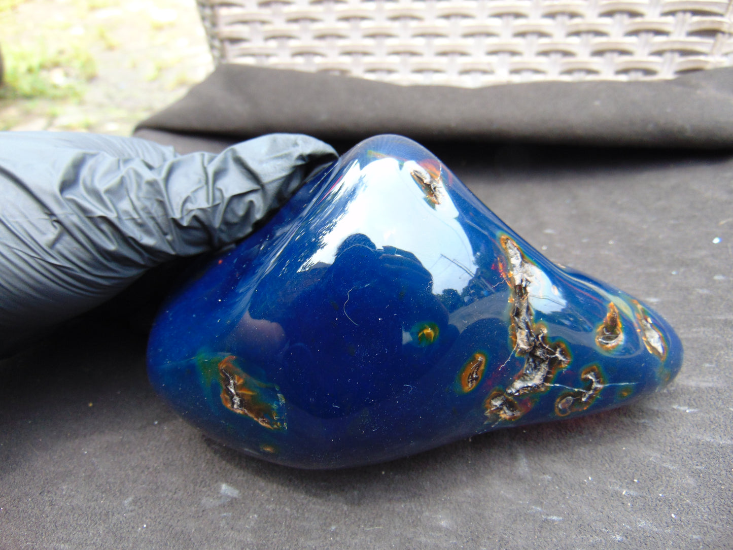 478 gr full polished 12x10x7 cm Indonesia Blue Amber for Healing AR153