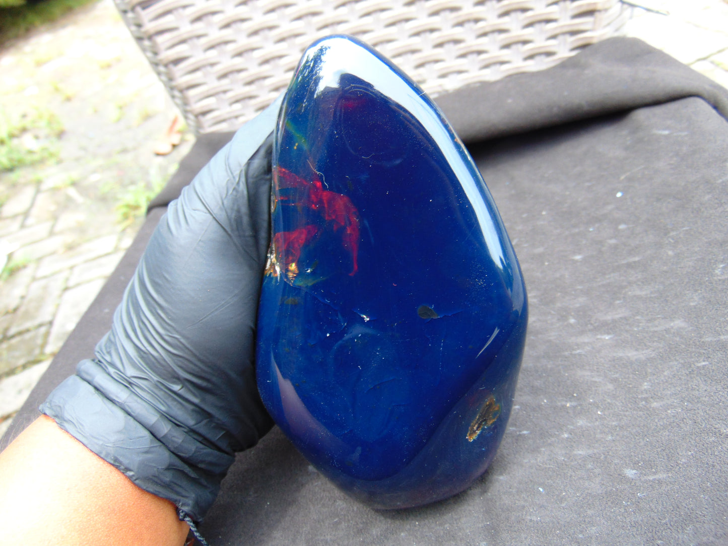 478 gr full polished 12x10x7 cm Indonesia Blue Amber for Healing AR153