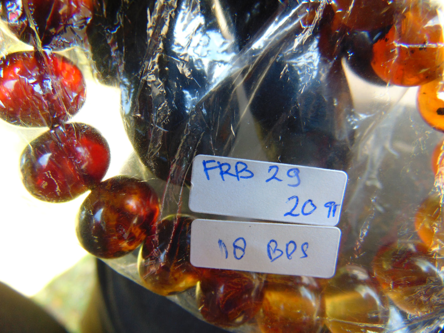 20 Gram 18 small Beads Bracelet Indonesian Yellow Blue Amber 12 mm for Healing FRB29
