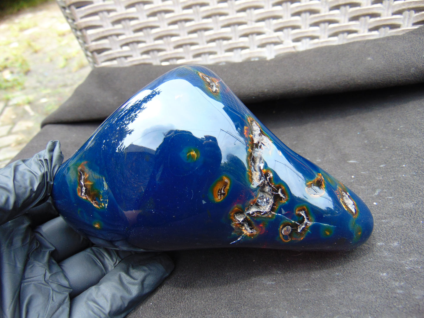 478 gr full polished 12x10x7 cm Indonesia Blue Amber for Healing AR153