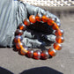 19 Gram 18 small Beads Bracelet Indonesian Yellow Red Blue Amber 12 mm for Healing FRB30