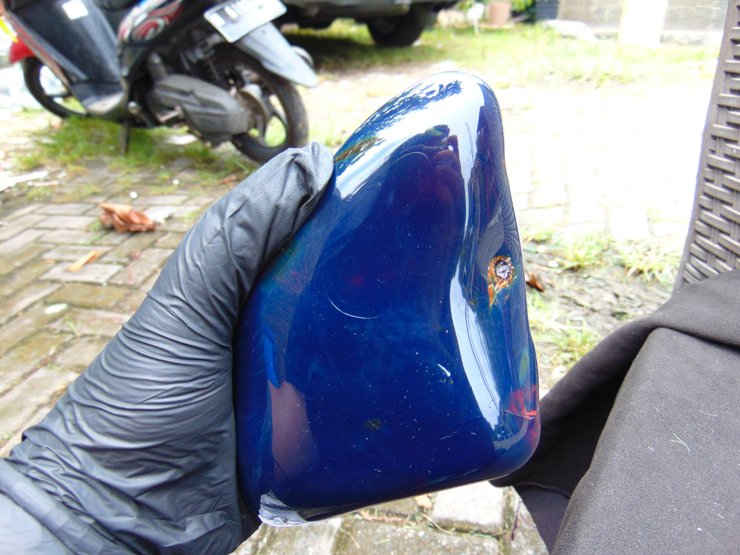 478 gr full polished 12x10x7 cm Indonesia Blue Amber for Healing AR153