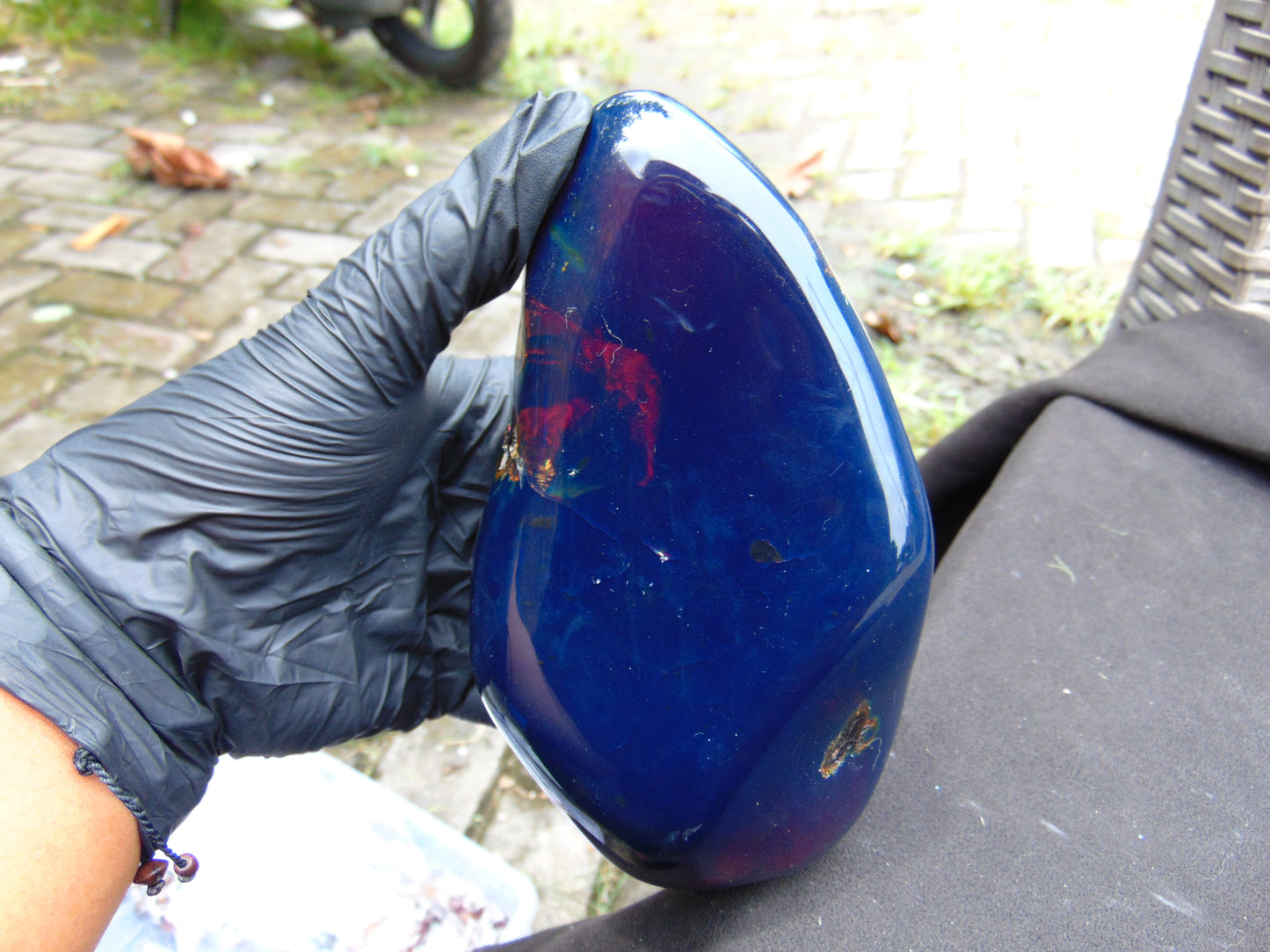 478 gr full polished 12x10x7 cm Indonesia Blue Amber for Healing AR153