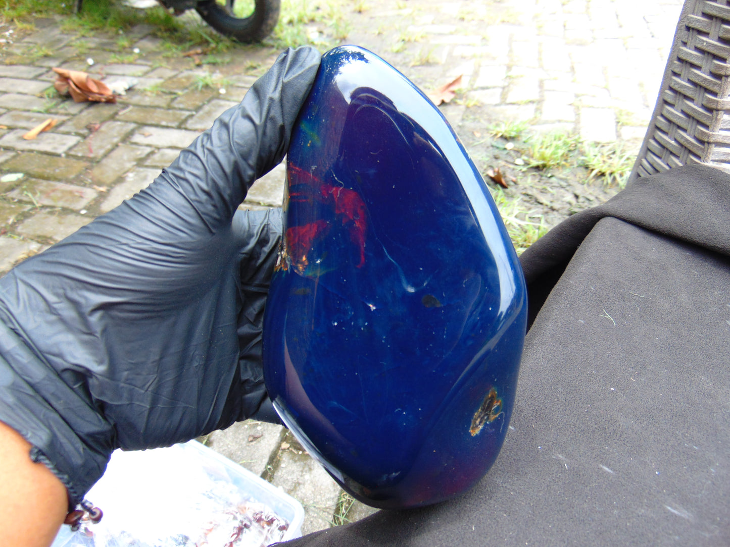 478 gr full polished 12x10x7 cm Indonesia Blue Amber for Healing AR153