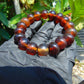 19 Gram 18 small Beads Bracelet Indonesian Yellow Red Blue Amber 12 mm for Healing FRB30