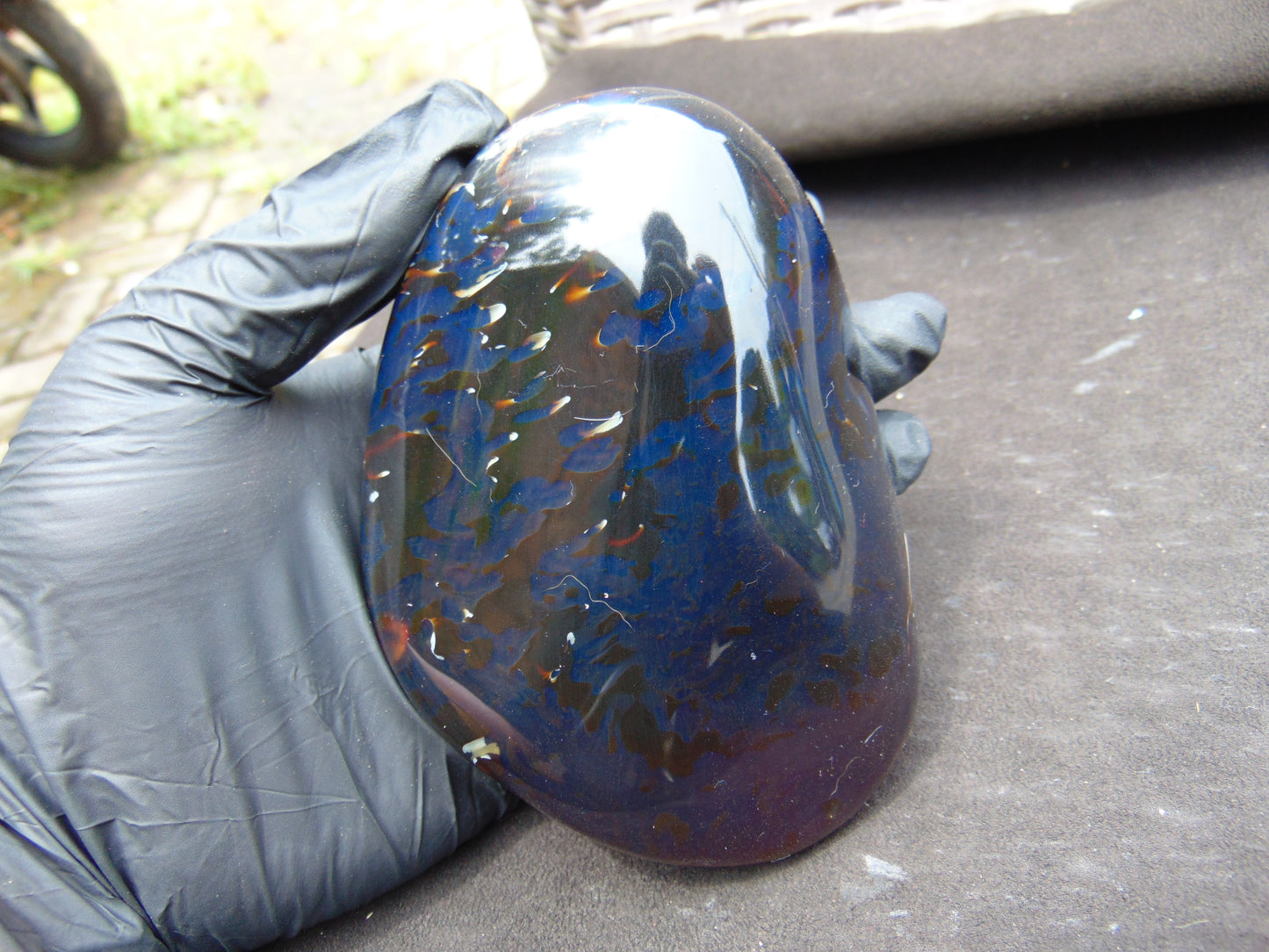 265 gr full polished 115x90x68 mm Indonesia Blue Amber for Healing 25ST2