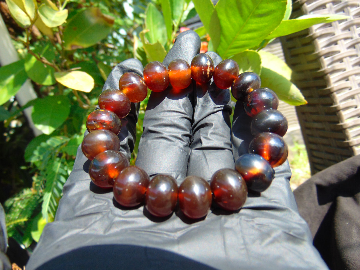 18 Gram 18 small Beads Bracelet Indonesian Yellow Red Amber 12 mm for Healing FRB31