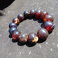 34 gram 14 Beads Mala Bracelet Indonesian Dark Blue Cherry Red Amber 16 mm for Healing FRB17
